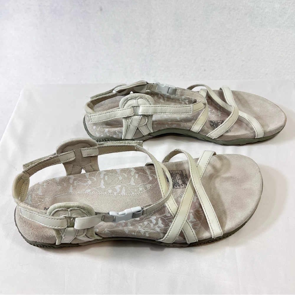 Merrell Sandals Womens 10 San Remo Strappy White Leather Casual Open Toe Hiking - Picture 2 of 8